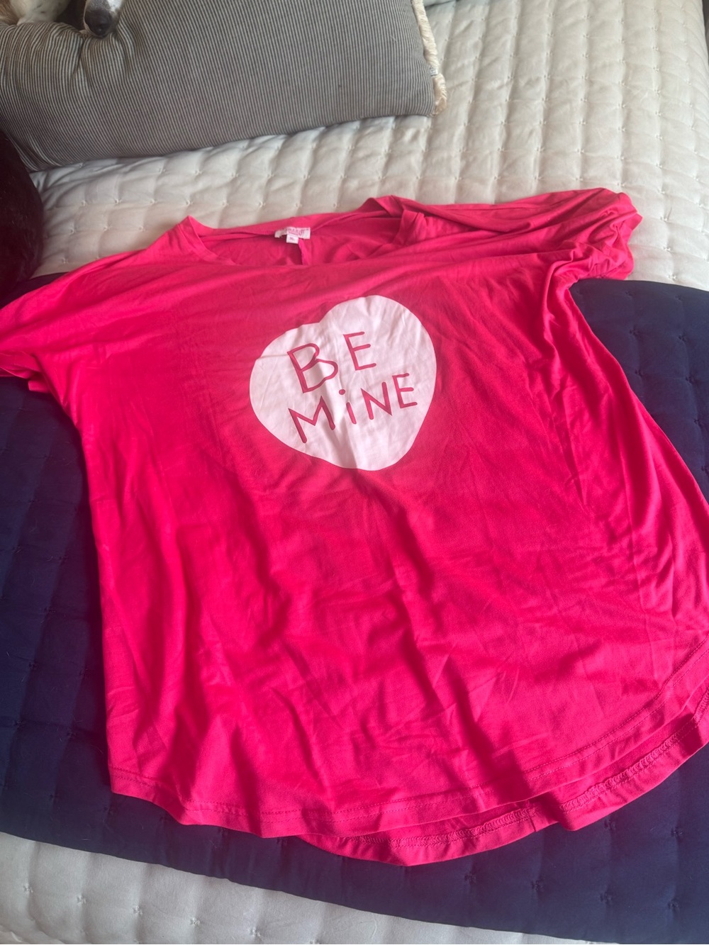 Women’s Hot Pink 'Be Mine' Short Sleeve Sleep Tee